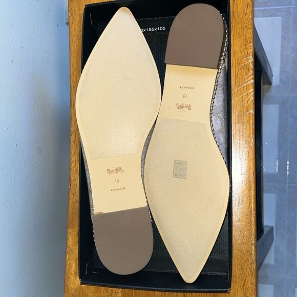 NEW WITH BOX COACH VAE SKIMMER JACQUARD SLINGBACK FLATS SIZE 10 - Picture 10 of 12